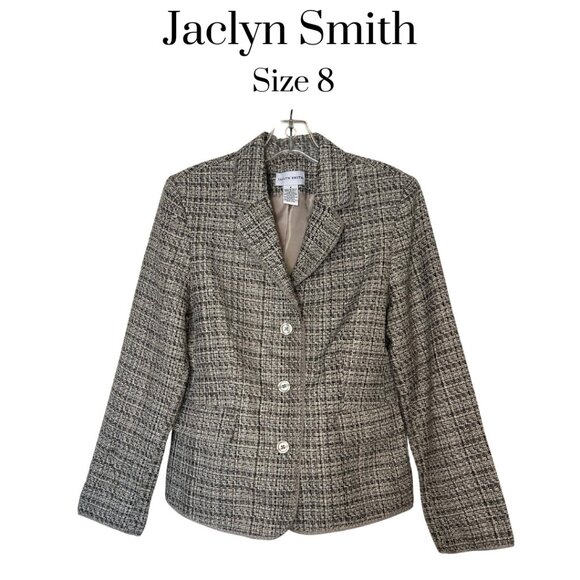 EUC Jaclyn Smith blazer career business layering piece button front closure Sz 8 - Picture 1 of 7